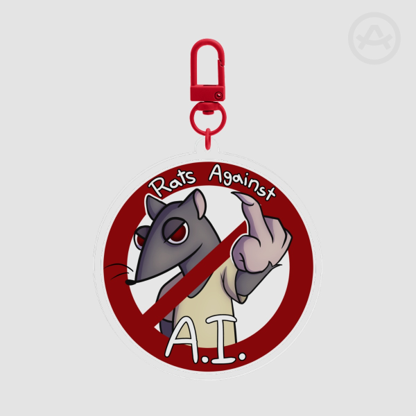 Rats Against AI Keychain