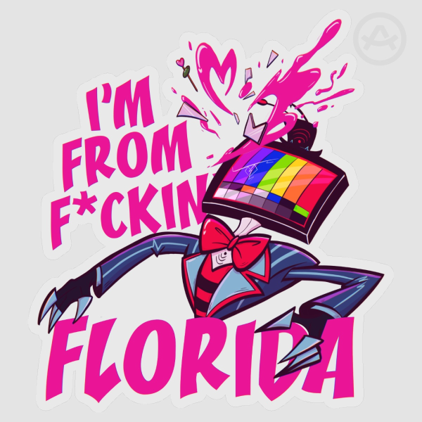 Hazbin Hotel Vox Val From Florida Clear PET Vinyl Die Cut Sticker