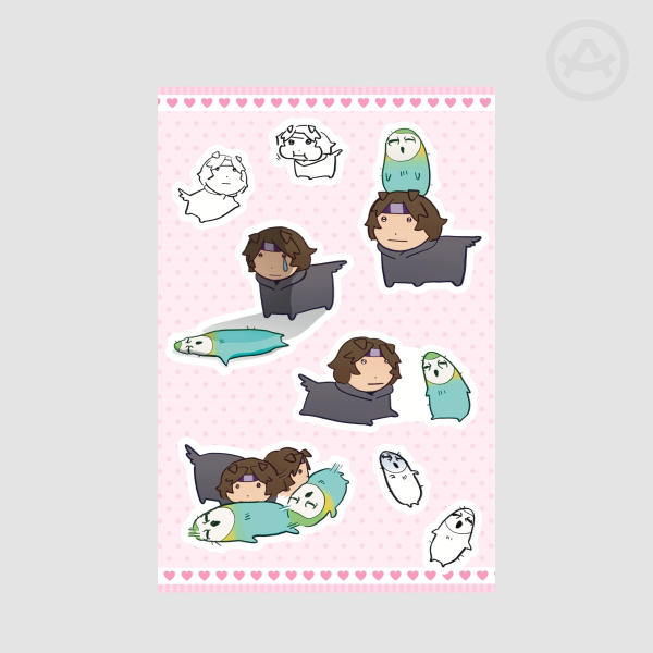 Baby Parrot and Ouppyfies Stickers Sheet