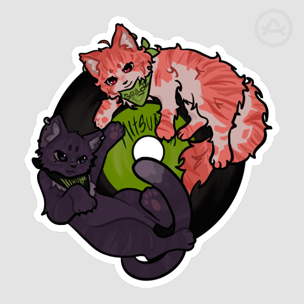 TGSWIIWAGAA - Green Yuri - Cat Sticker - Version 1