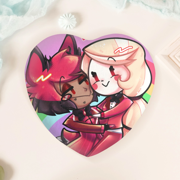Charlastor Chibi - Heart Plush Badge