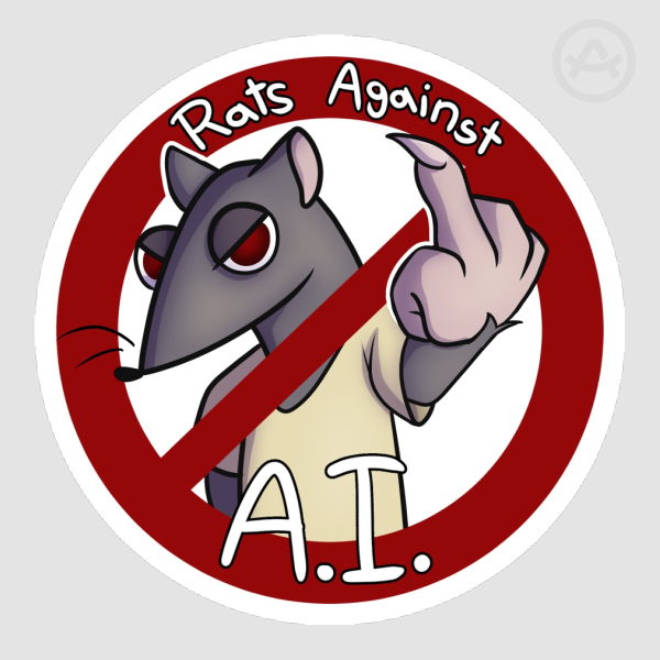 Rats Against AI Sticker