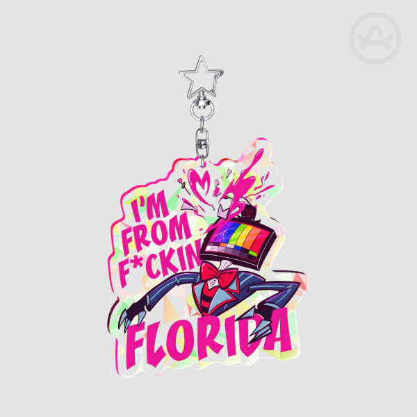 Hazbin Hotel Vox Val From Florida Broken Glass Acrylic Keychains - 3.94"(100mm)