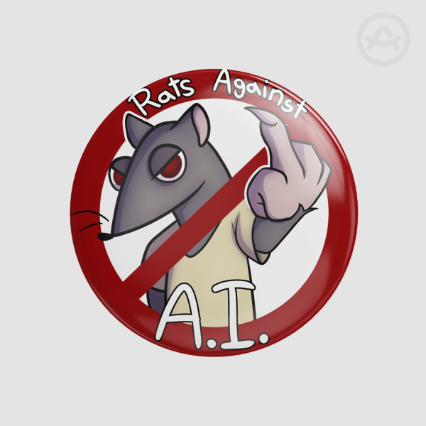 Rats Against AI Button/Badge