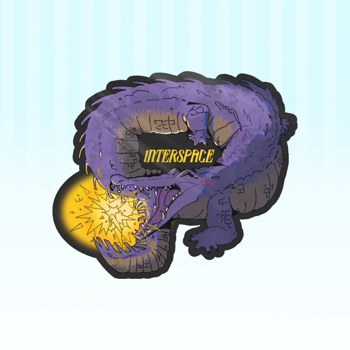 1nterspace Gator Shiny Gold Sticker