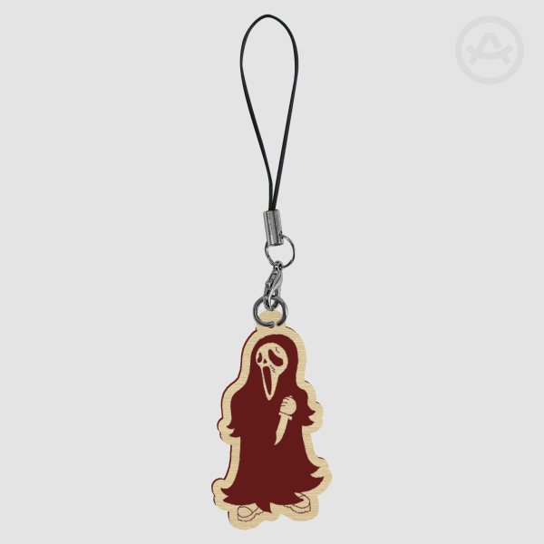 Ghostface Wood Keychain