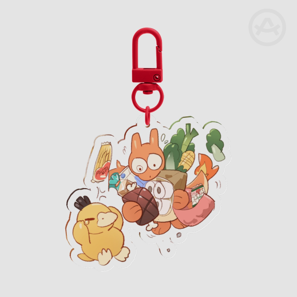 Psyduck & Charizard Fanart Keychain by MARSH - LET's GO SHOPPING SERIES