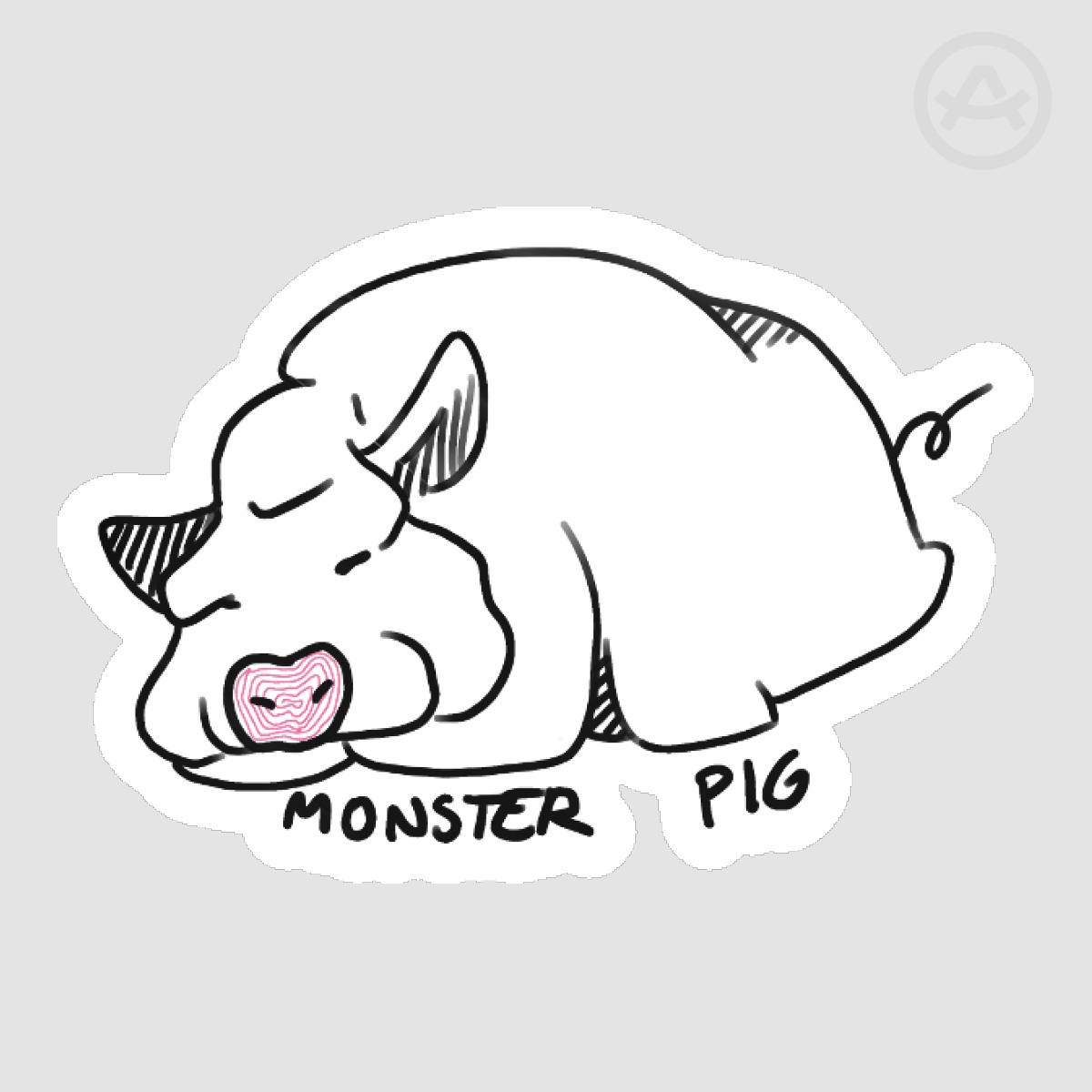 monster pig tma sticker