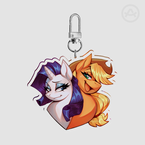 Applejack x Rarity keychain