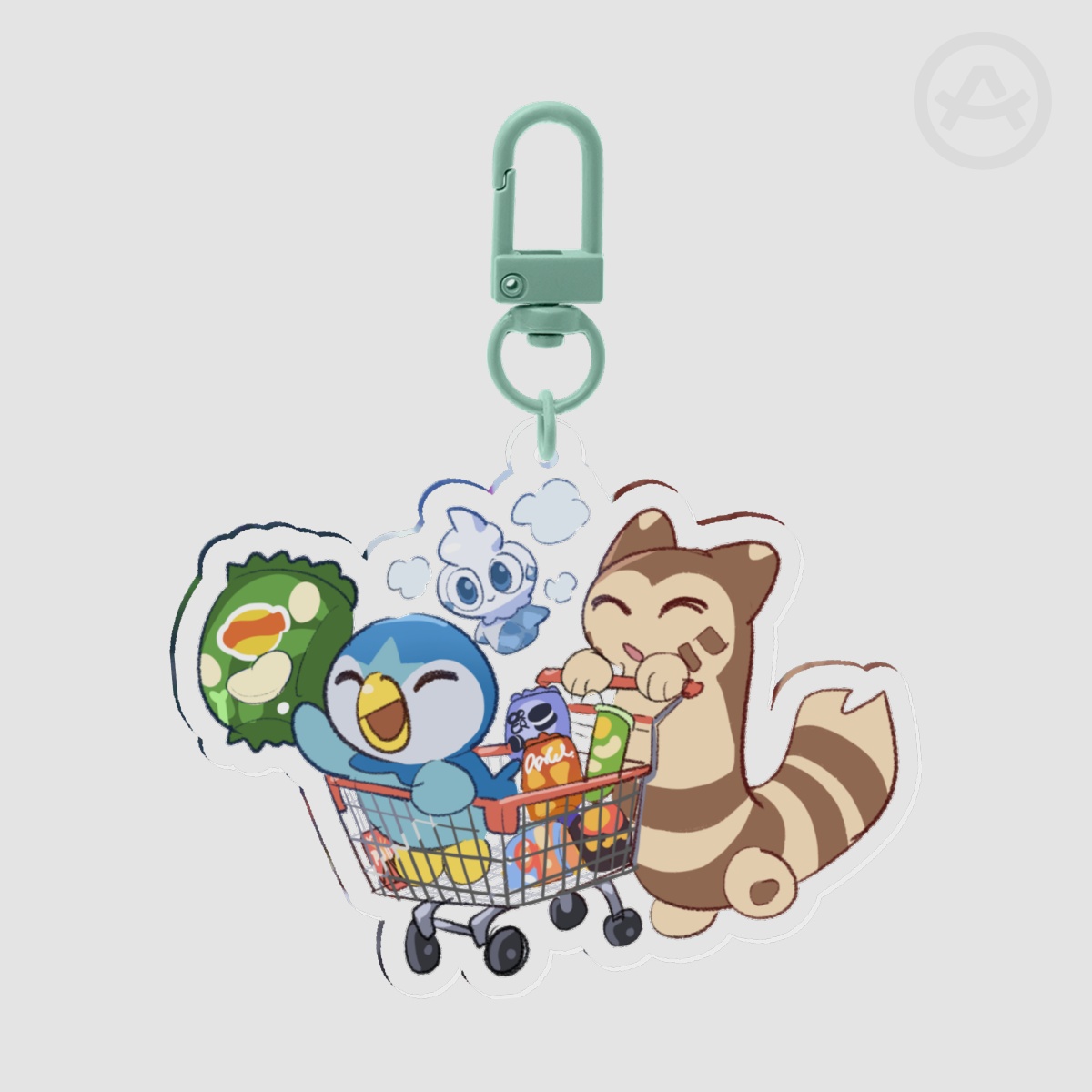 Piplup, Vanillite & Furret Fanart Keychain by MARSH - LET's GO SHOPPING SERIES