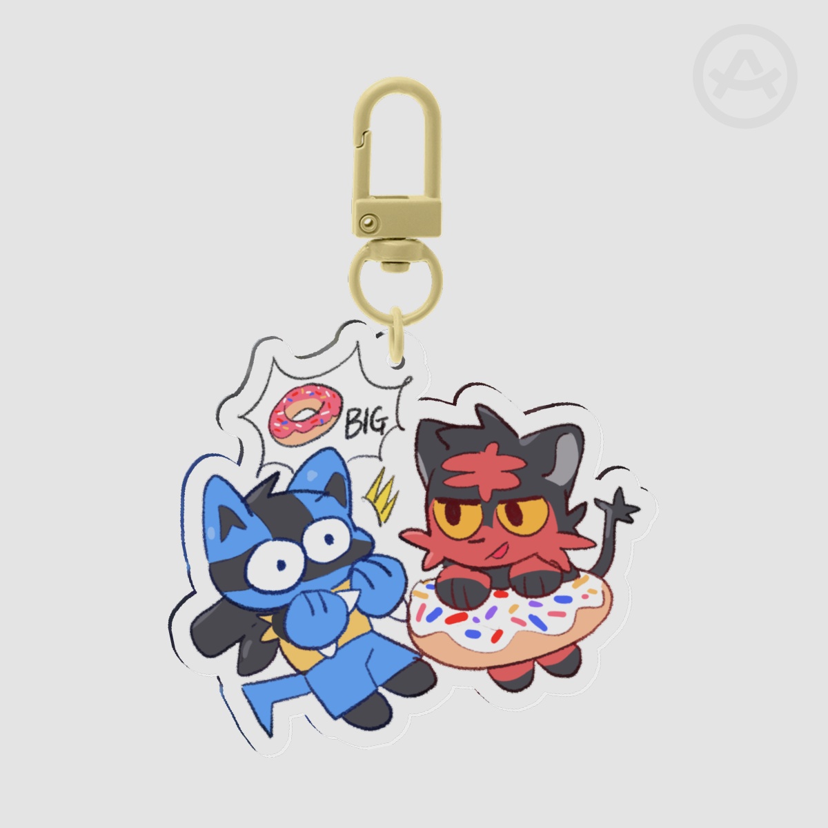 Lucario & Litten Fanart Keychain by MARSH - LET's GO SHOPPING SERIES