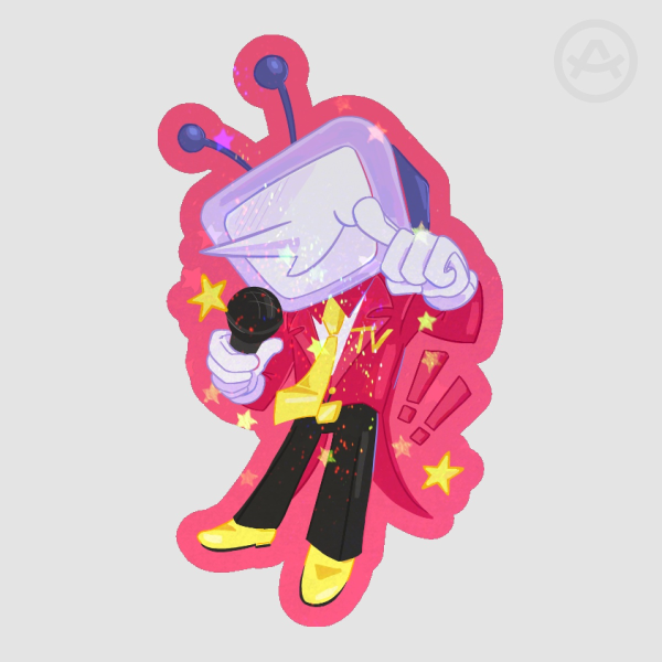 Tenna📺 (deltarune) 2.5' holo sticker