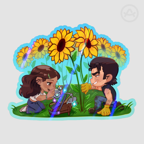 Colored Edge Die Cut Stickers - Maria Flores and Johnny - 