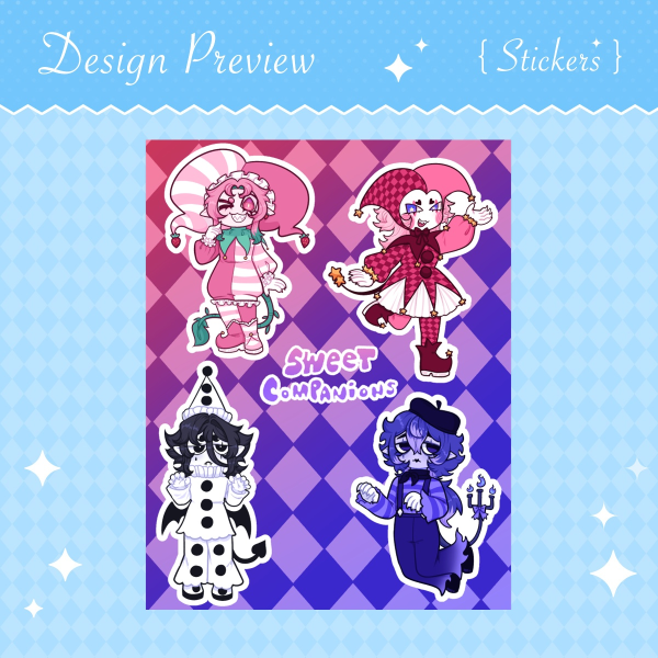 Sweet Companions 4pc sticker set