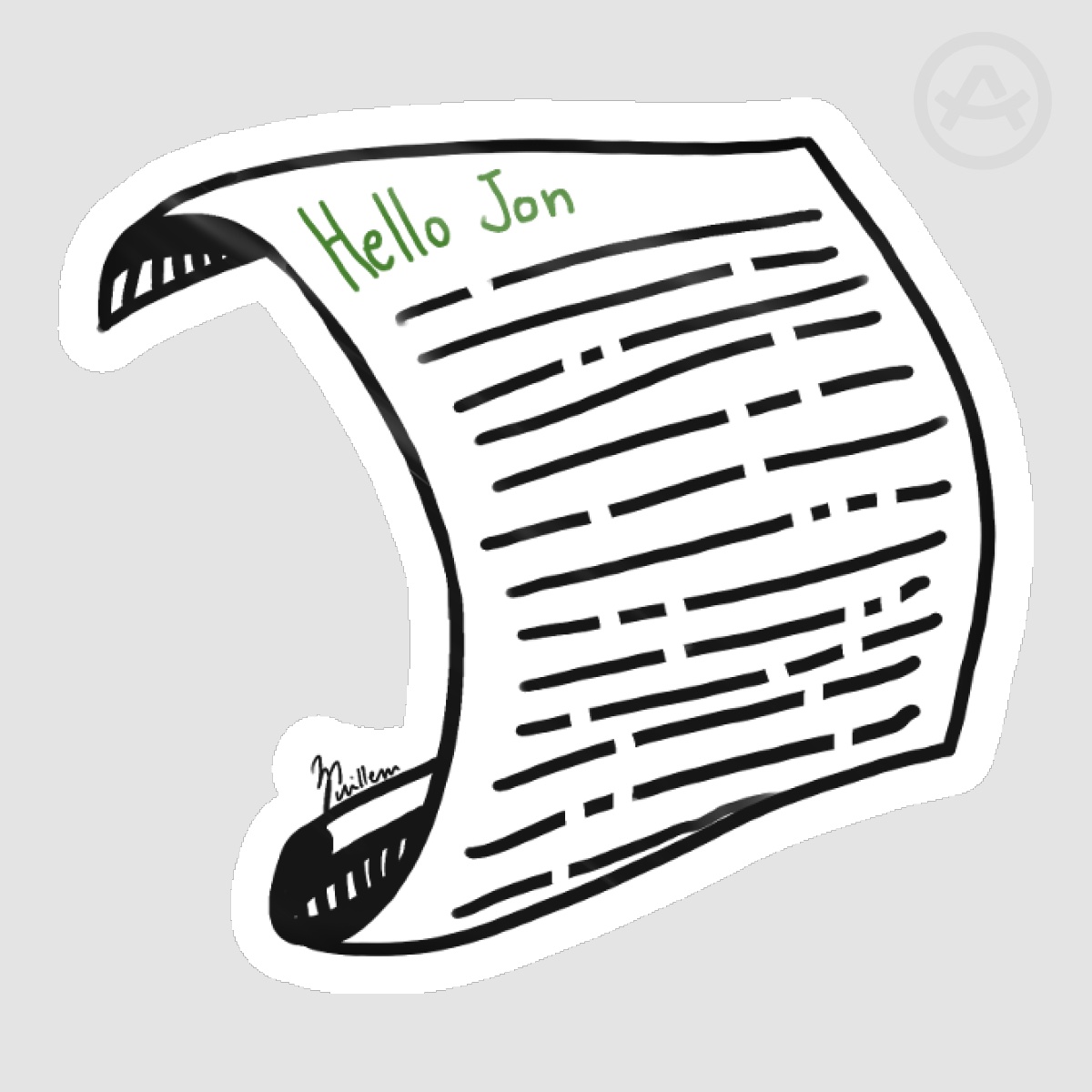 hello Jon tma sticker