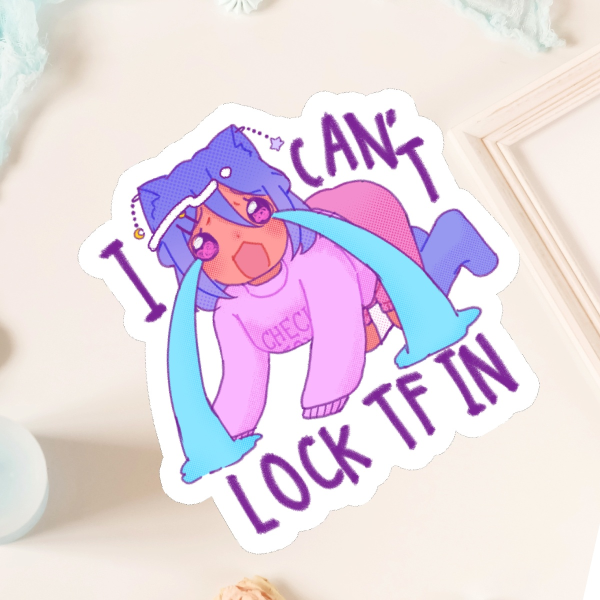 sticker 🪷 original character - celeste i can't lock tf in