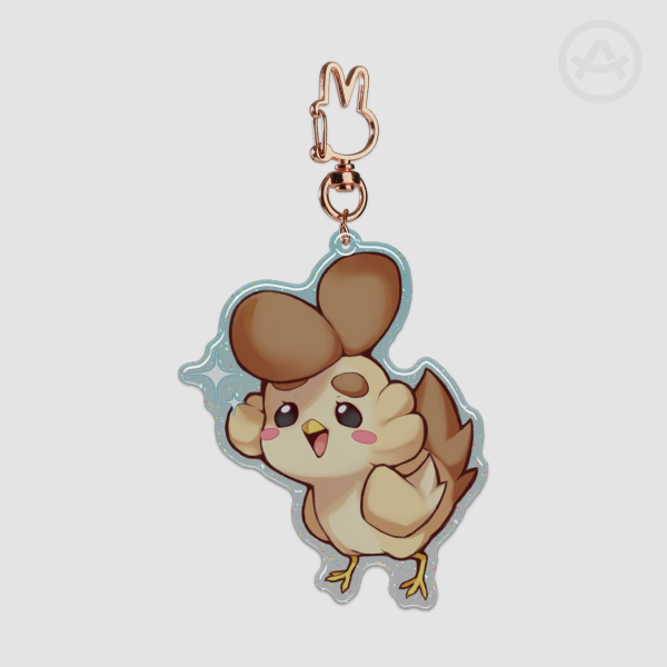 CoffeeChicken | Epoxy Glitter Acrylic Keychain