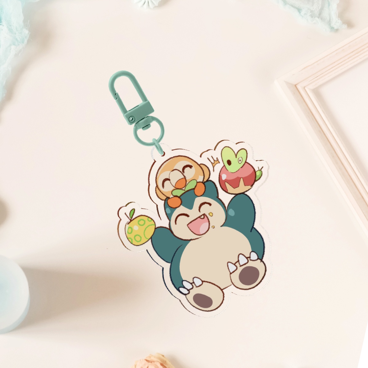 Snorlax, Applin & Rowlet Fanart Keychain by MARSH - LET's GO SHOPPING SERIES