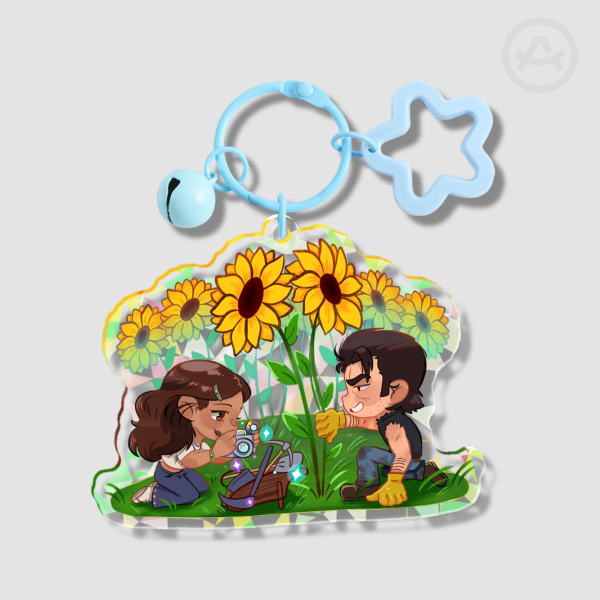 Broken Glass Acrylic Keychain - Maria Flores and Johnny