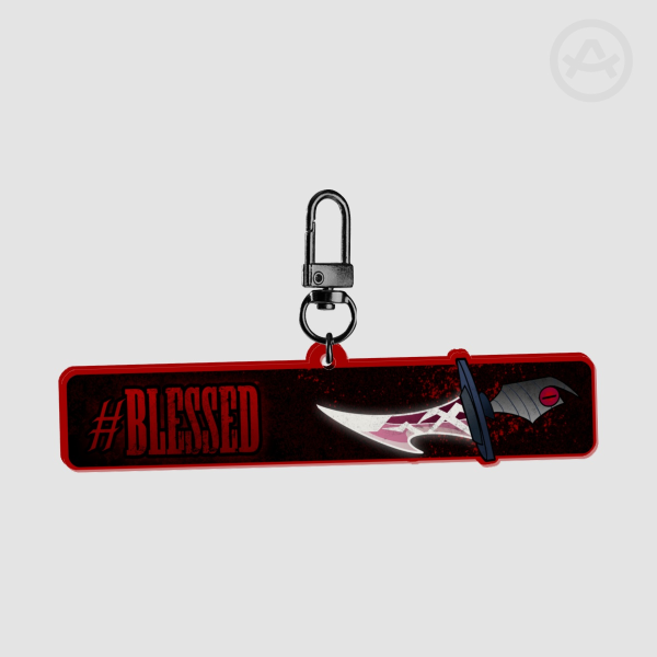 #Blessed Striker Badge Holder Charm