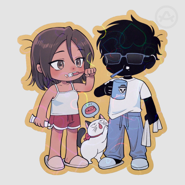 [MBDHAF] Brushing Teeth - Die Cut Sticker