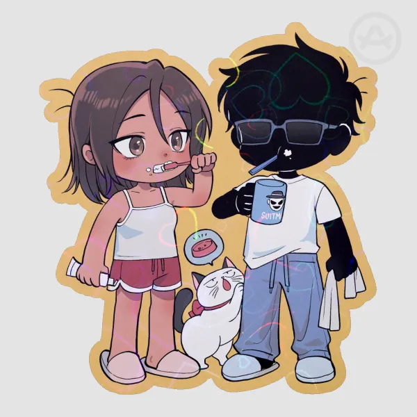 [MBDHAF] Brushing Teeth - Die Cut Sticker