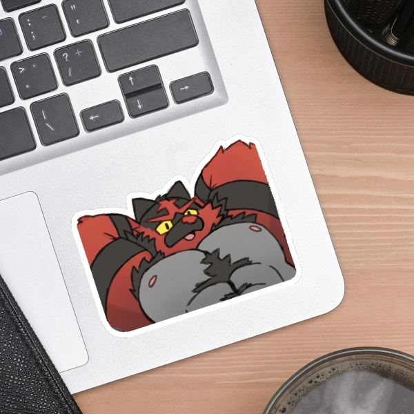 Incineroar Pecs - Die Cut Stickers