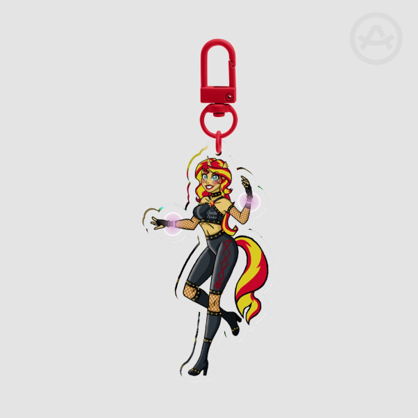 Rave Sunset Shimmer Acrylic Keychains