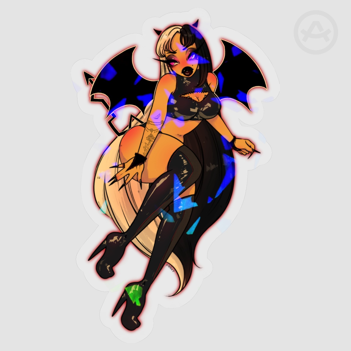 Succubus Pinup - Clear Holo Sticker