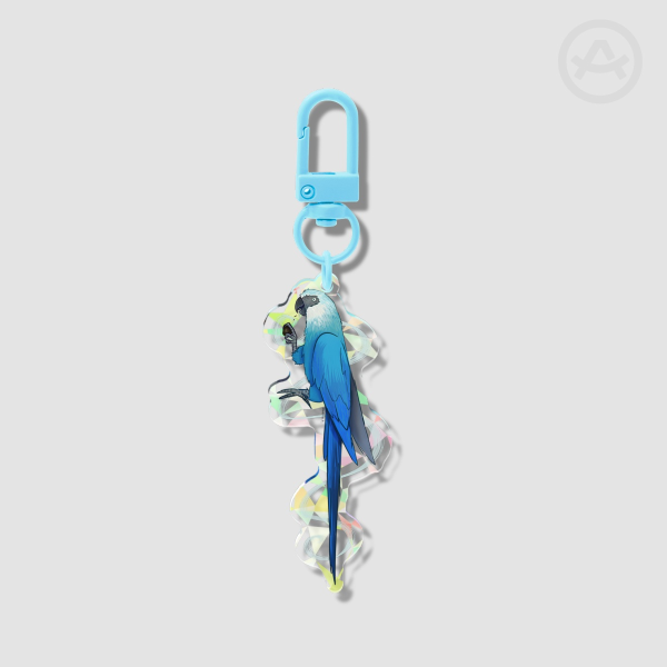 Spix Macaw Broken Glass Acrylic Keychain