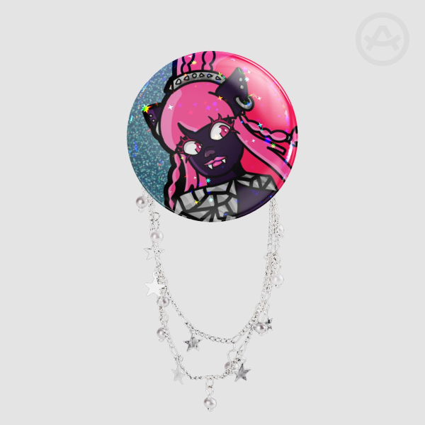 Catty Noir Badge With Chain