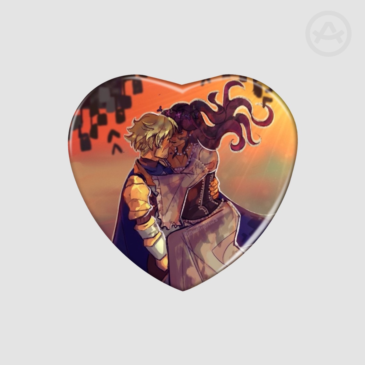 Garmau Heart Shape Holographic Badges