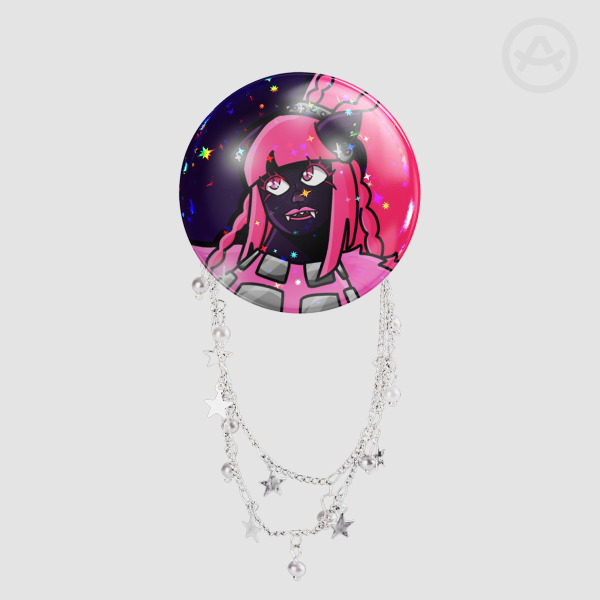 Catty Noir Badge With Chain