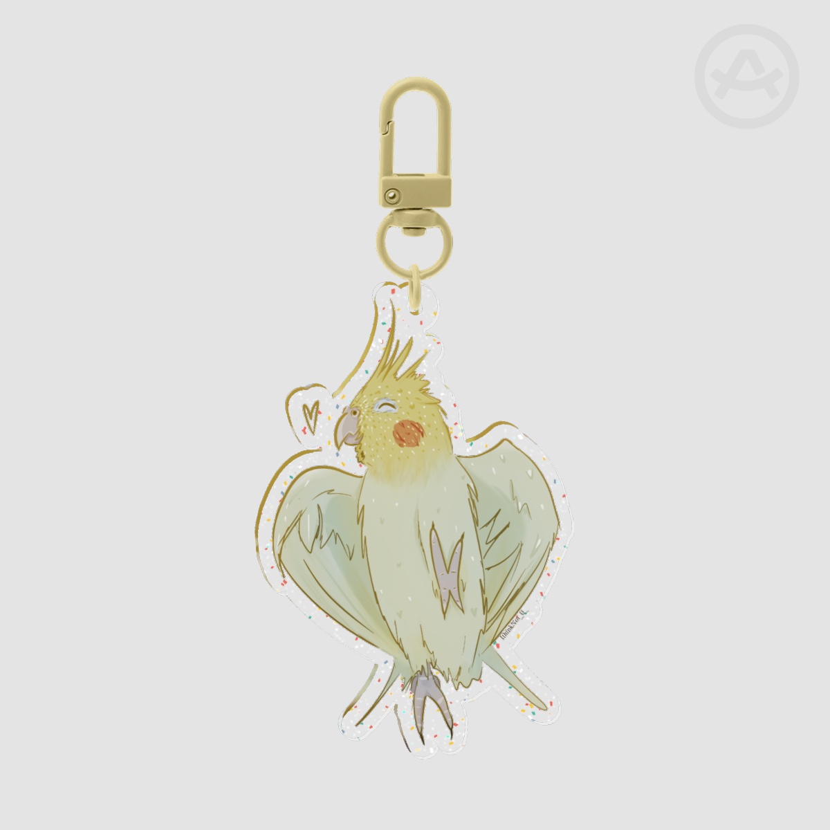 Cockatiel Glitter Acrylic Keychain