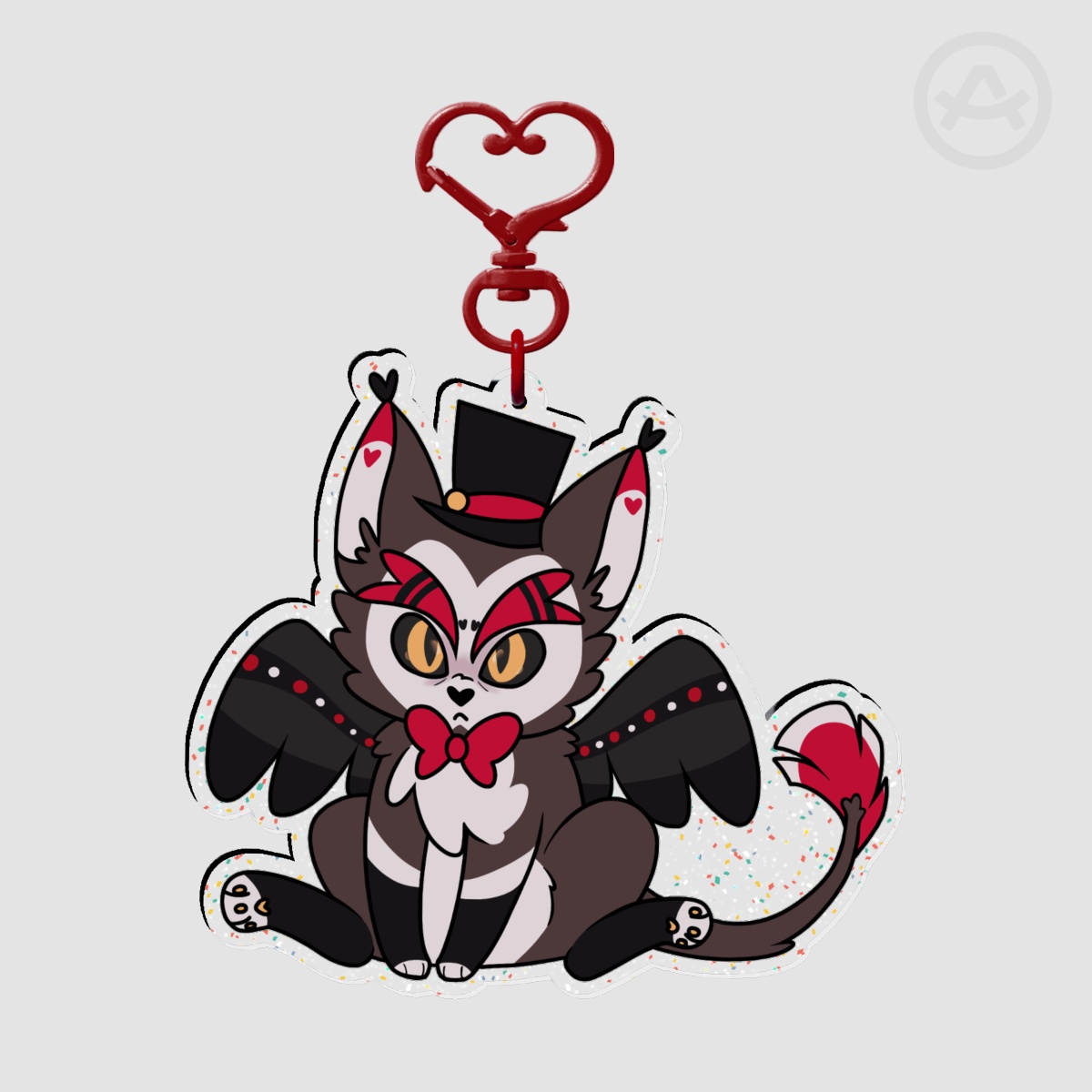 Husk Kitty Glitter Keychain