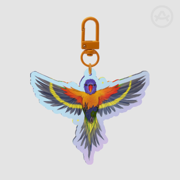 Lorikeet Rainbow Acrylic Keychain