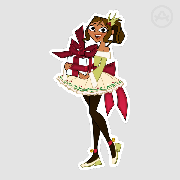 Total Drama | Hot Foil Die Cut Sticker in Metallic Red | Christmas Courtney