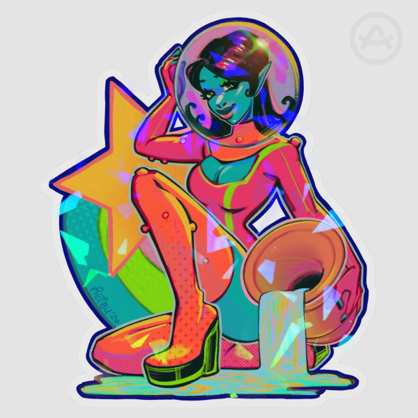 Aquarius Alien - Clear Holo Sticker