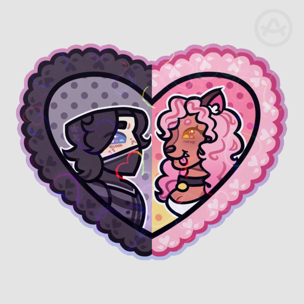 Zane And Nana/Kawaii Chan Heart Sticker