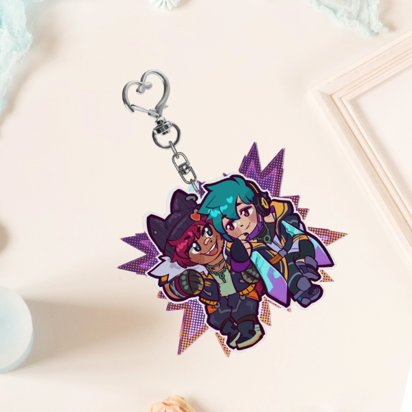 Chibi Heartsteel SettPhel - Rainbow Keychain