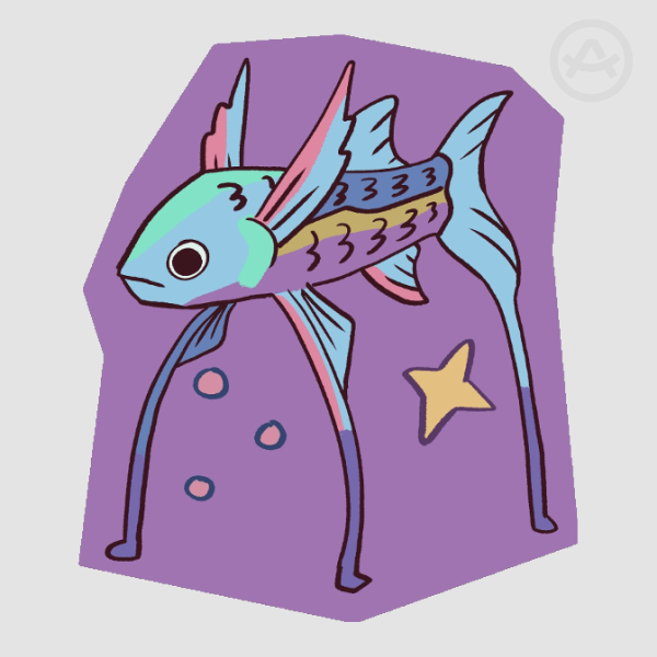 Tripod Fish Sticker