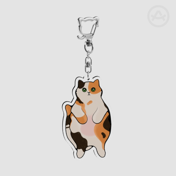 Calico Cat Feline Acrylic Keychains for Cat Lovers