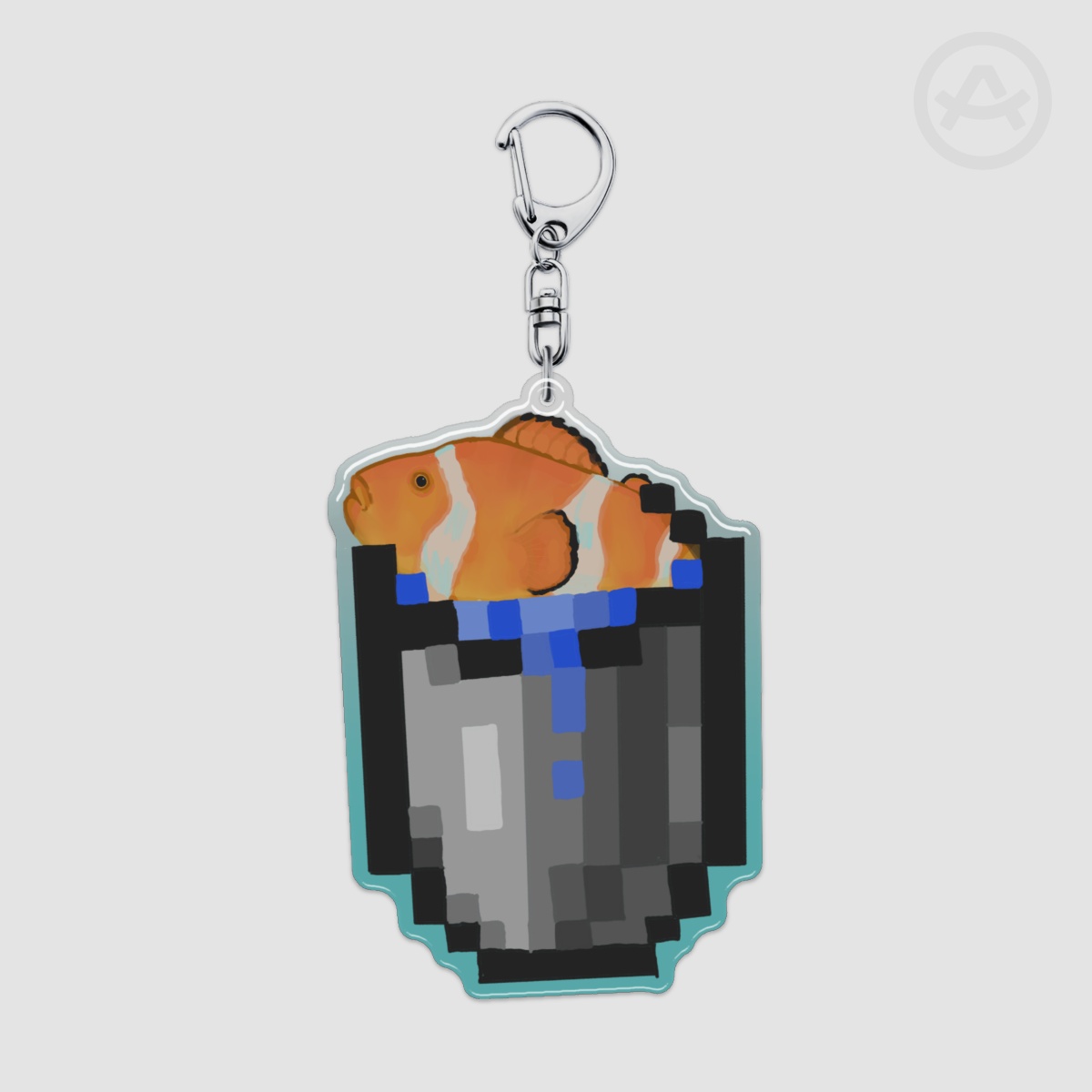 Minecraft fish Epoxy Clear Acrylic Keychains