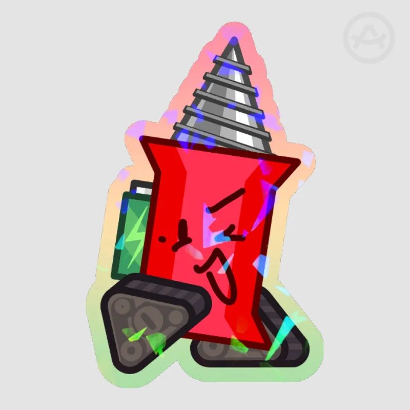 [BFDI] Mecha Pin - Broken Glass Die Cut Sticker by alister6shop - ACGGOODS