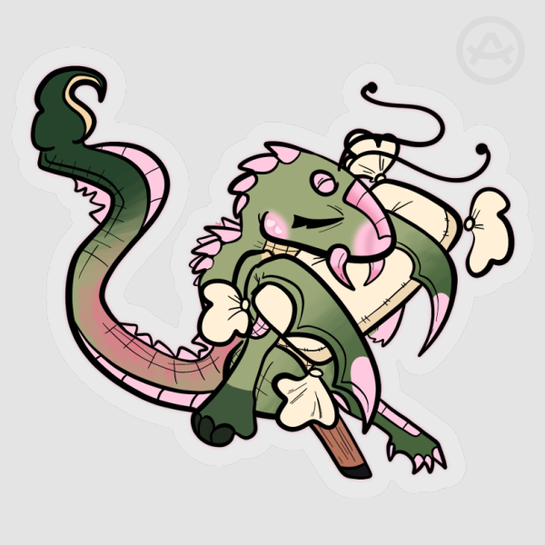 Dr. Feng - Sleeping - Clear Die Cut Stickers