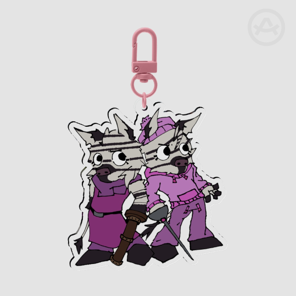 Piggy Zee & Zuzy Twins Acrylic Keychains
