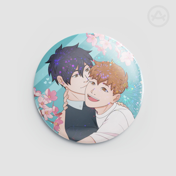 Cherryblossom Hug Badge (Fireworks)