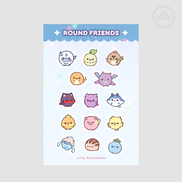 Round Friends sticker sheet B
