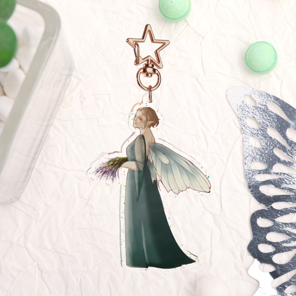 Garden Fairy || Glitter Acrylic Keychains