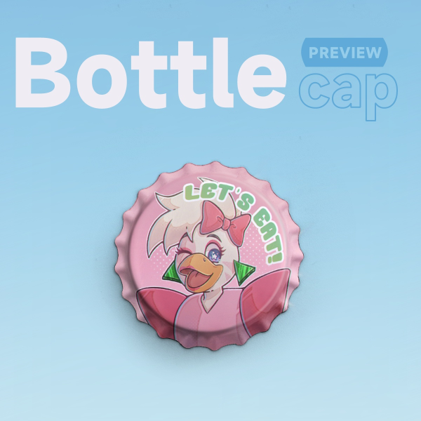 Glamrock Chica Bottle Cap Badge ✦ FNAF: Security Breach